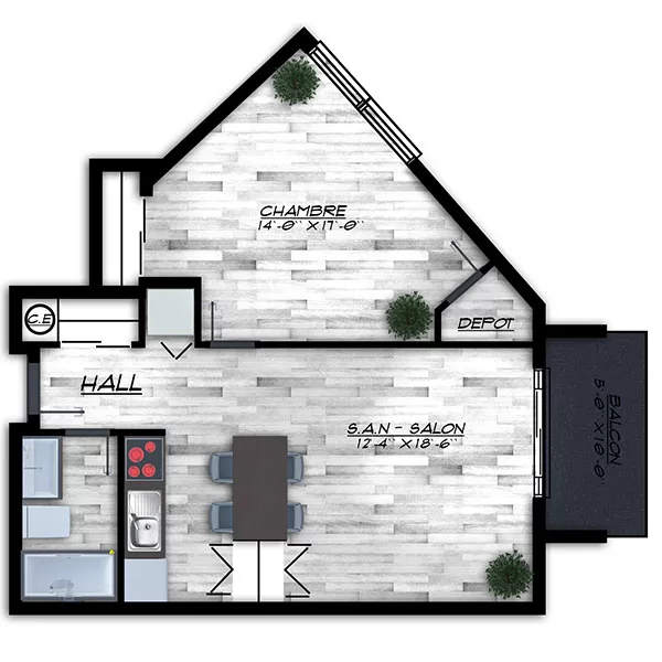 3 ½ à partir de 1175$/mois